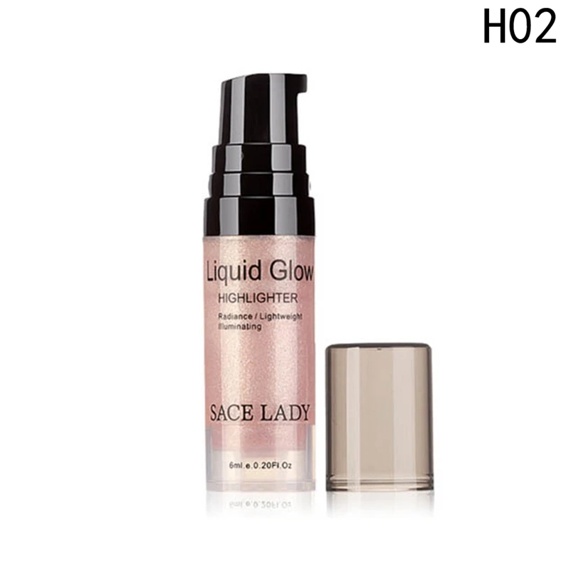 02 6 мл Крем-Хайлайтер для лица жидкий осветитель макияж Shimmer Glow Kit Макияж лица осветление блеск бренд Косметика - Цвет: 02