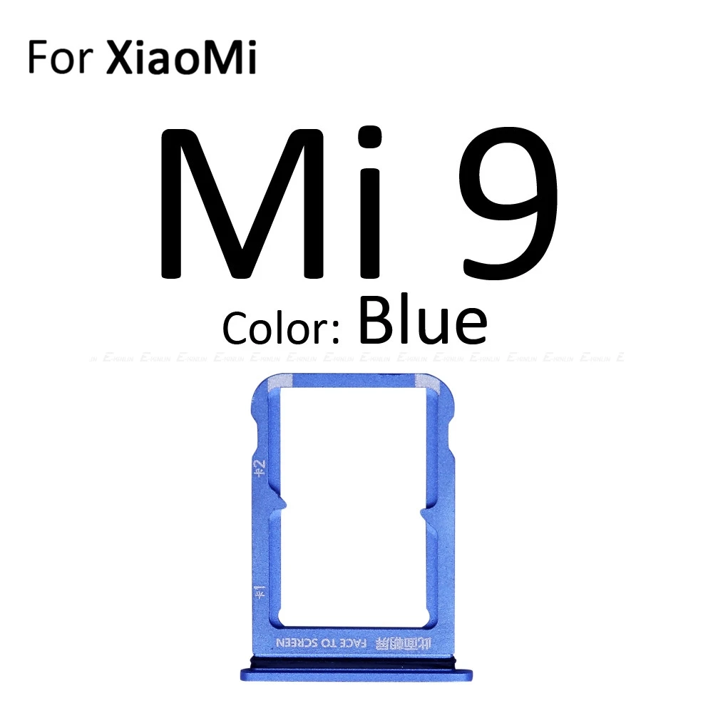 Sim-карта/лоток для карт памяти Micro SD гнездо держатель Слот контейнер разъем адаптер ридер запасные части для Xiaomi Mi 9T 9 Lite SE - Цвет: For Mi 9 Blue