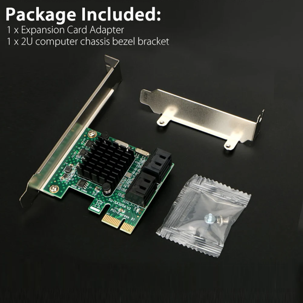 4 Ports Computer Expansion Card PCIE To SATA3.0 Stable Internal External Interface Components Add On Extended Controller Adapter
