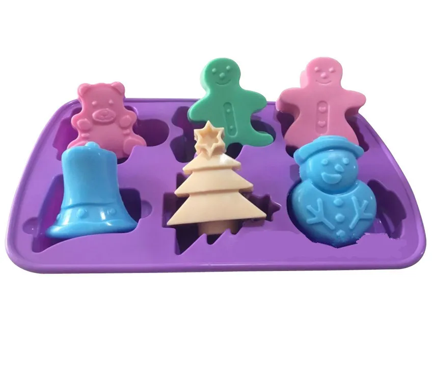 

Big size Christmas soap Mold Snowman Bell Christmas Tree Gingerbread Man Shape Soap Mold Christmas DIY Crafts