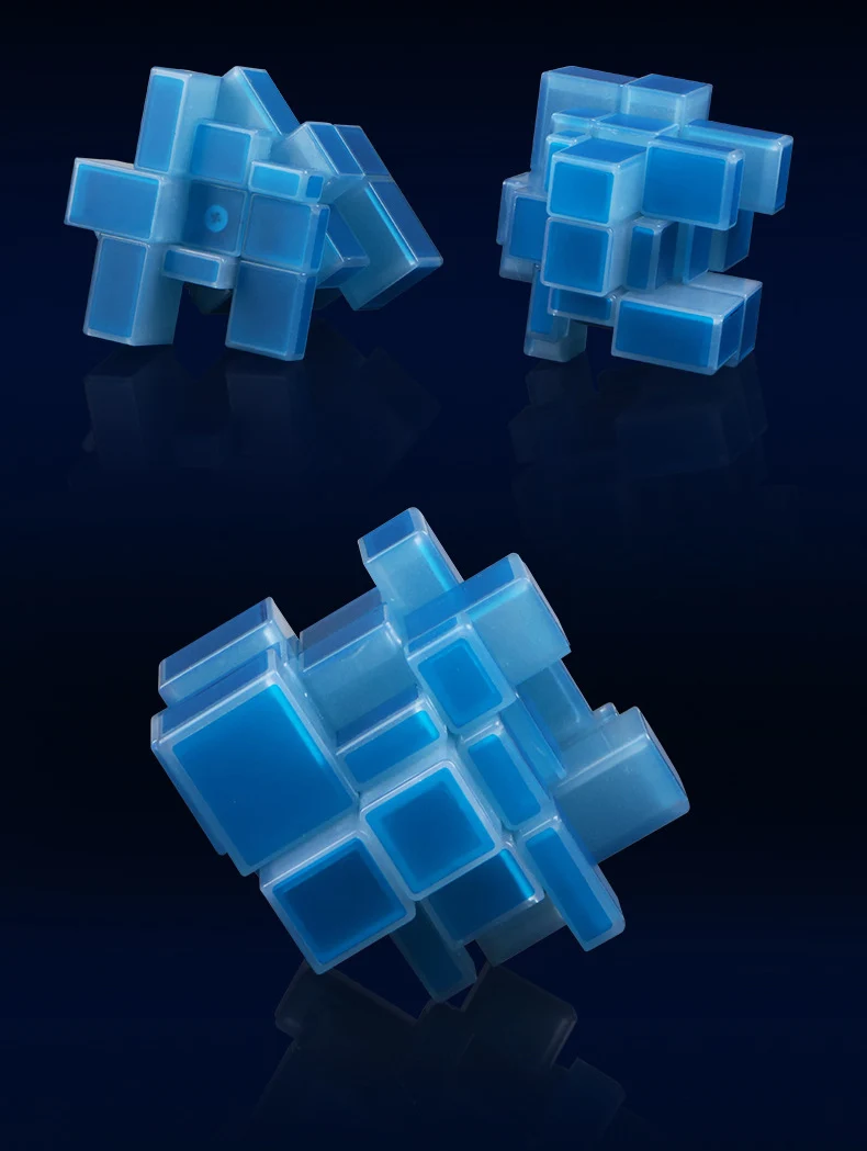 IQ-Cubes QiYi 3x3 синий светящийся зеркальный куб Высокая головоломка с быстрым кубом волшебное профессиональное обучение и образовательные кубики magicos детские игрушки