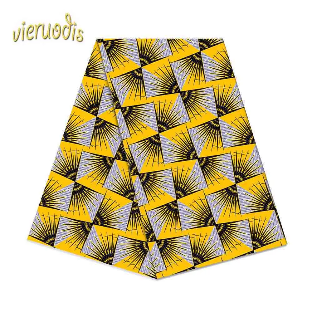 

6 Yards African Wax Prints Fabric 100% Cotton Fabrics Material Dashiki Printed Real Floral for Dress A000523