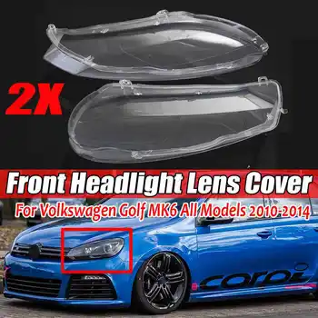

A Pair Car Front Headlight Headlamp Lens Cover Clear Lampshade for VW Golf 6 MK6 GTI R 2010-2014 Headlight Lenses Cover Caps