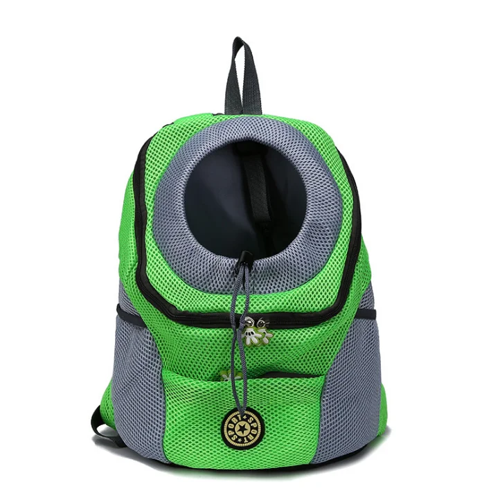 Новинка, уличная Сумка-переноска для собак, домашних животных, собак, передняя сумка, новинка, два плеча, портативный рюкзак для путешествий, сетчатый рюкзак на голову - Цвет: Зеленый