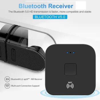 

Bluetooth 5.0 Audio Receiver NFC RCA 3.5mm Jack Car Speaker Connector Adapter for Car Vehicle Computer Speaker Accessaries