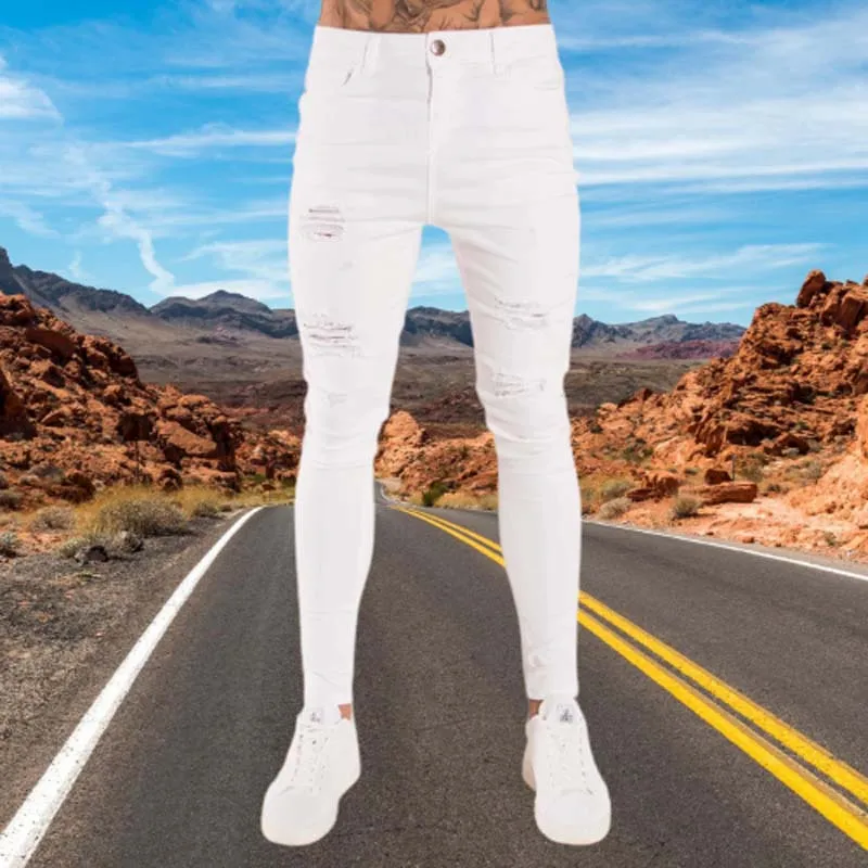 Men Jeans Pants Slim Skinny Stretch Denim Trousers Elastic Waist Jogging men jeans,mens jeans,jeans trousers,denim trousers,elastic jeans,mens casual trousers