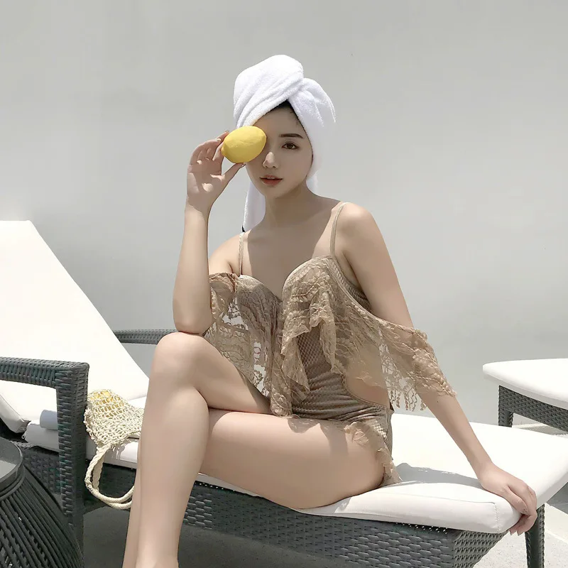 

May Female Beach Swimsuit Free Shipping On Big Breasts Womens One Piece Swim Suit Lady's Women Push Up Sexy Hiding Korean