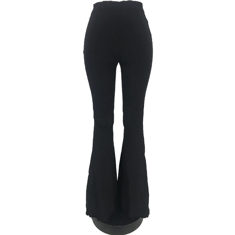 Plus Size S-3XL Sexy Ripped Holes Zipper Women Washed Denim Flare Pants Femme Solid Casual Streetwear Slim Hip Hop Jeans SJ4645Y
