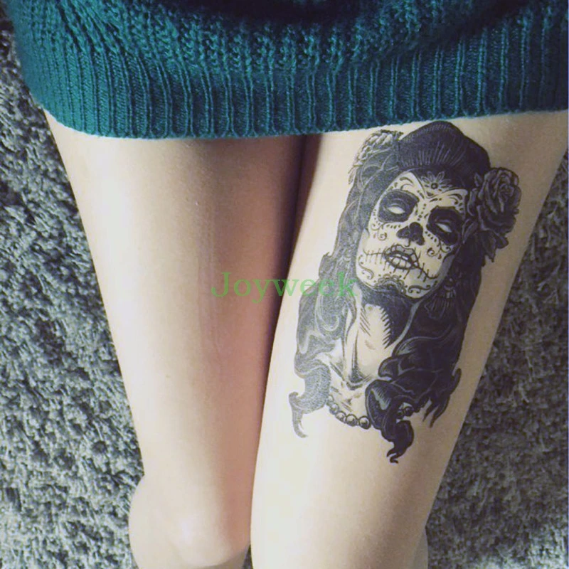 Водостойкая временная татуировка клоун наклейка "Джокер" тату наклейка s флэш-тату поддельные татуировки для мужчин и женщин - Цвет: Темно-серый
