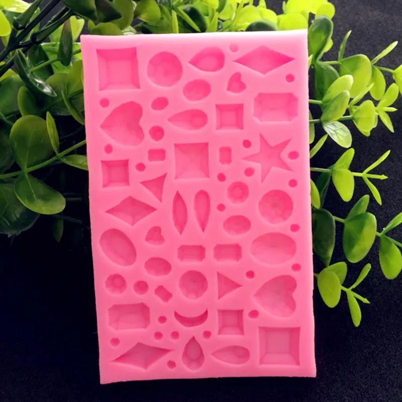 

Silicone Epoxxy Resin Molds Form Fondant Cake Geometry Diamond Love Square Ellipse DIY Baking Decorating Tool Concrete Mold
