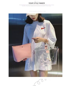

Transparent Bags,Women's Handbags,Shoulder Bags,Mother and Daughter Bags Tide Jelly Bags