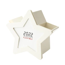 Porte stylo calendrier de bureau créatif, rappel en forme d'étoile, décoration de calendrier de bureau, dortoir littéraire, ornement de bureau, 2022 