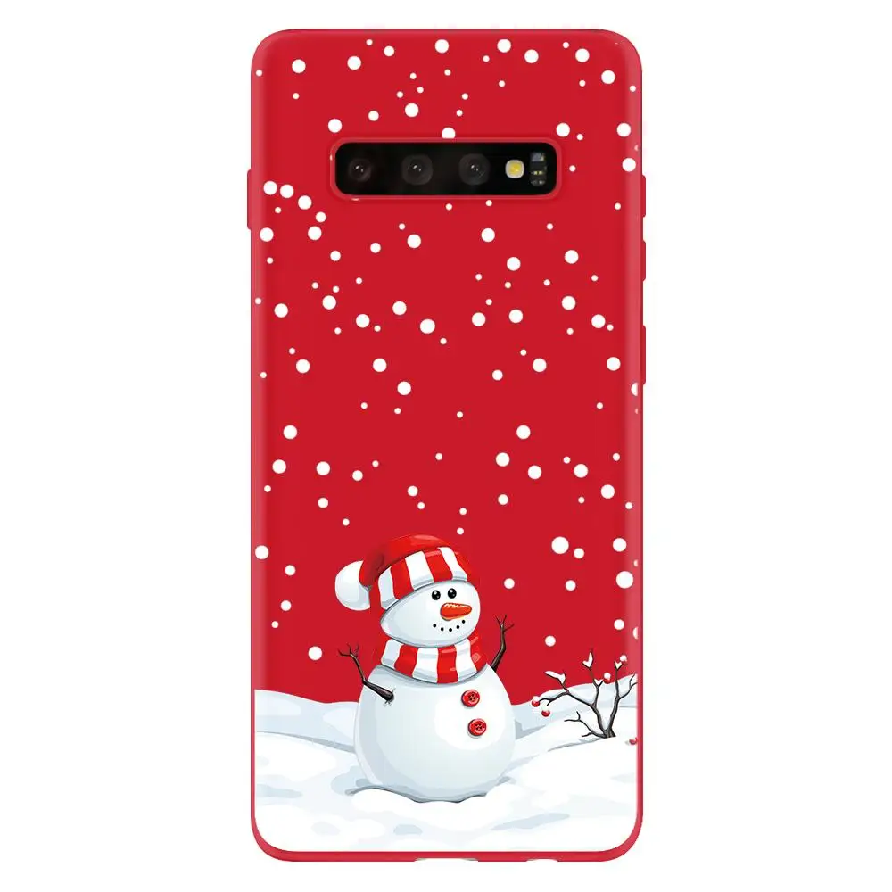 Рождество год мультяшный чехол для samsung Galaxy S10 S9 S8 S6 S7 Edge Plus S10e J5 J7 J4 J6 плюс задний Чехол из мягкого ТПУ
