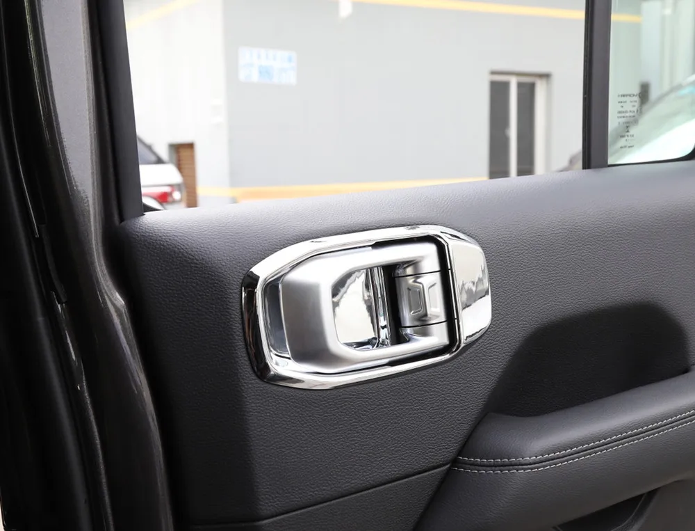 Sansour интерьерные молдинги для Jeep Wrangler JL+ Автомобильная внутренняя дверная ручка, декоративная накладка, наклейки для Jeep JL