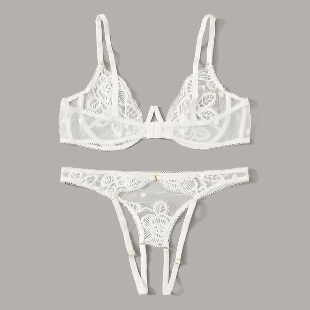 Women Lingerie Corset Lace Underwire Racy Muslin Sleepwear Underwear Tops+Briefs Garter Underwear Bralette Lenceria Biquini B4