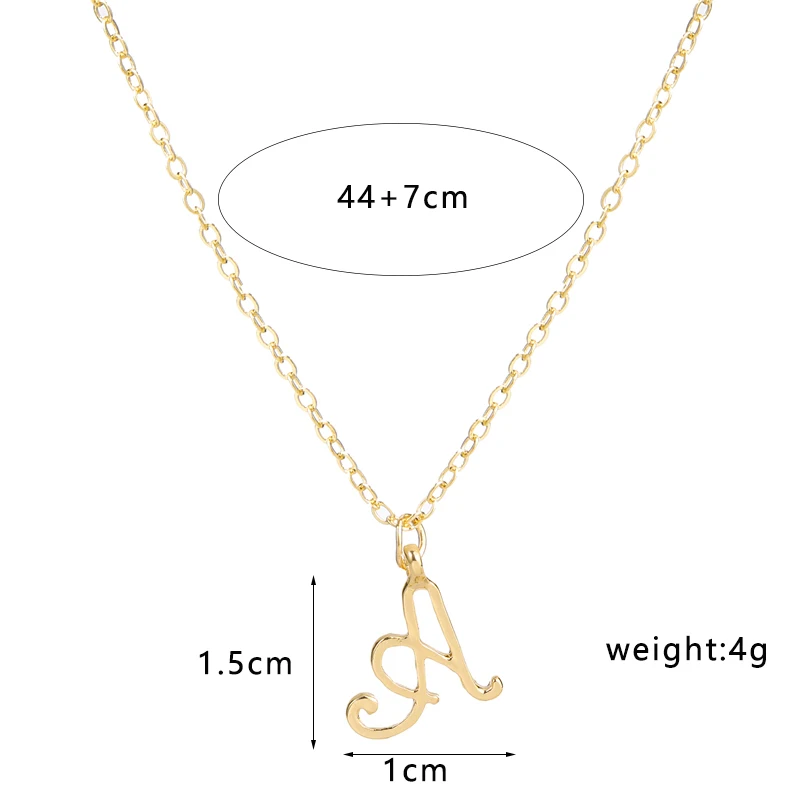26 Letters Pendant Necklaces For Women Simple Fashion Tiny Dainty Heart Initial Necklace Name Jewerly Accessories Girl Gift