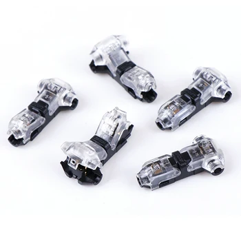 

New 5PCS New 2Pin 2Way 300V 10A Universal Compact Wire Wiring Connector T Shape Conductor Terminal Block With Lever AWG 18-24