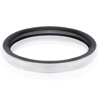 

Crystal Rhinestone PU Steering Wheel Cover Car Steering Wheel Cover Summer Car Grip Cover Non-Slip Steering Wheel Cover