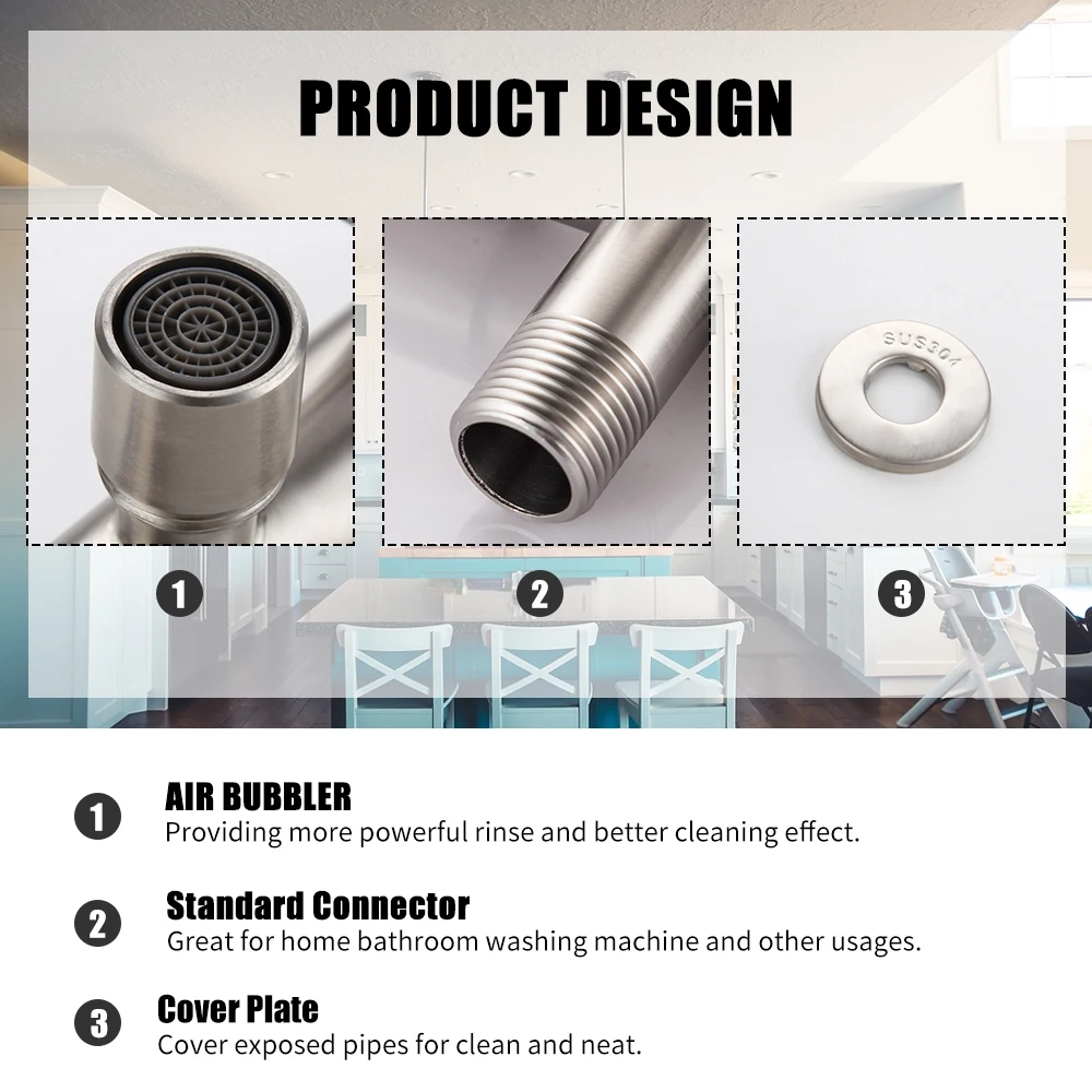 

Hot Double Handle Bathroom Faucet Hose Adapter Sink Faucets Wall-Mounted Valve Stainless Steel Water Tap for Sprayer Shower
