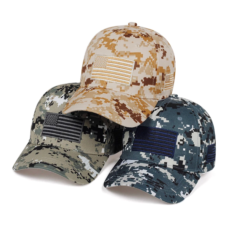Новинка, камуфляжная серия, бейсболка, флаг США, нашивка, Боевая шапка, для спорта на открытом воздухе, для отдыха, шапки, мужские хлопковые кепки