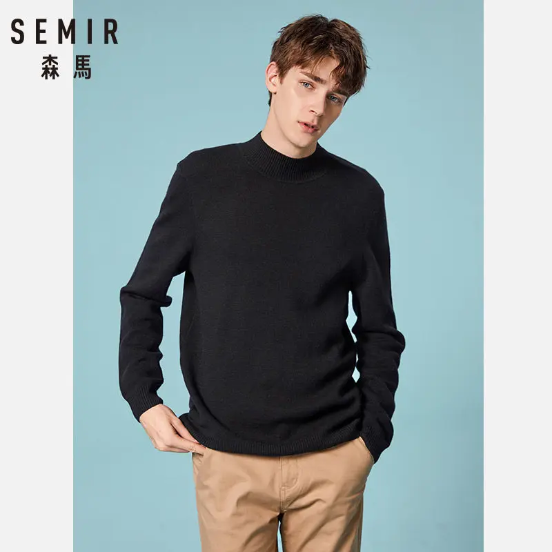 Бренд SEMIR, мужские свитера, пуловер, шерстяной, приталенный, джемперы, вязаный, теплый, толстый, осенний, корейский стиль, повседневная одежда для мужчин, пуховая одежда