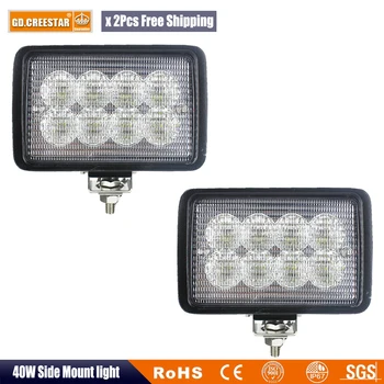 

6x4 40W Led Tractor Lights with Bottom Brackets Replaces Case IH New Holland Left Hand or Right Hand Front or Rear Cab Light x2