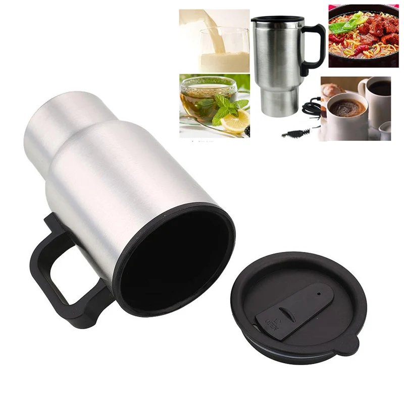 

Car Coffee Tea Drinks Electric Heated Cup 450ML Thermos Thermal Insulated Mug