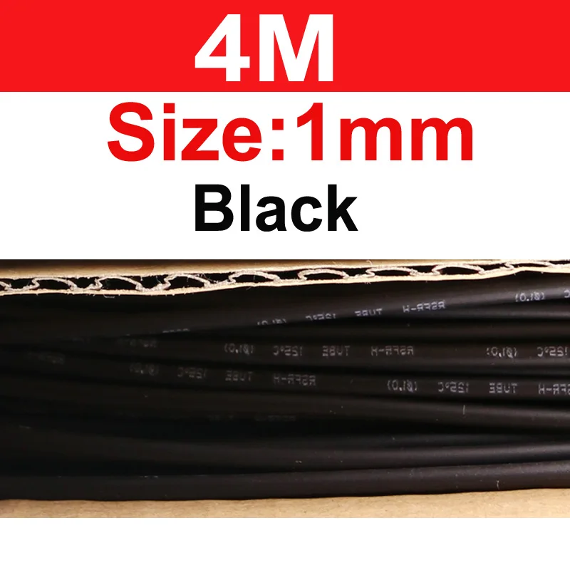 1mm Black 4M Wifreo 4 м рыболовные снасти для ловли карпа термоусадочная трубка Размер 1 мм 1,5 мм 2 мм 2,5 мм 3 мм 3,5 мм прозрачные аксессуары для ловли карпа - Цвет: 1mm Black 4M