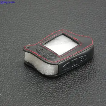 

Remote 5 Buttons Leather Keychain Cover Case for Scher-Khan Magicar 13 14 m110as AUTO-SIGNALS Car Alarm Controller LCD Styling