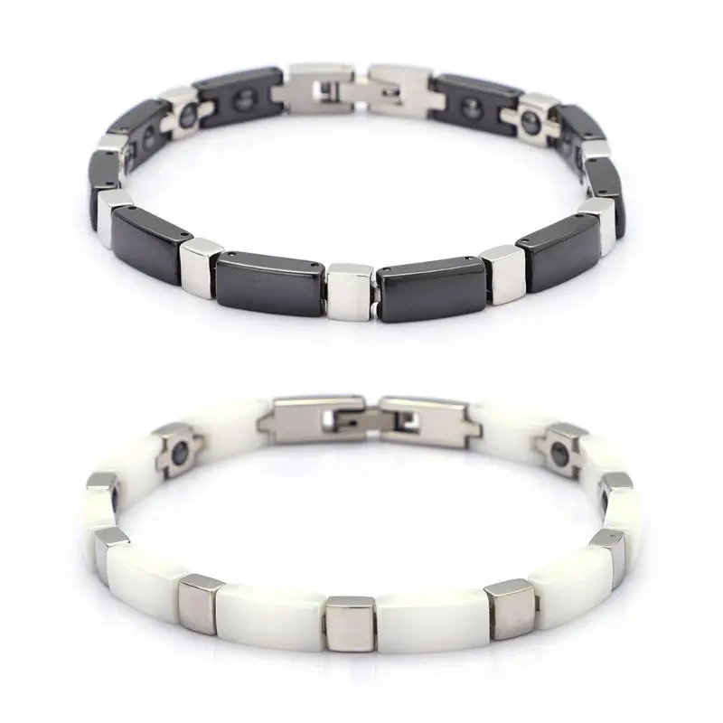 

Men's Ceramic Bracelet Cross Wrist Link Chain Bangle Simple Personality Plating Jewelry
