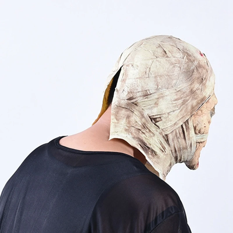 Halloween Horror Mask Mummy Mask Disgusting Rot Face Headgear Zombie Costume Party Haunted House Horror Props Frighten People
