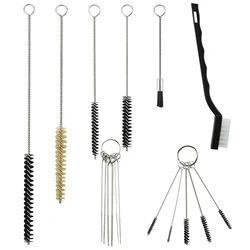 17Pcs Multi-Purpose Spray Gun Cleaning Kit Nylon Brushes Mini Brushes Needles Metal Tube Cleaning Brush for Clean Airbrush
