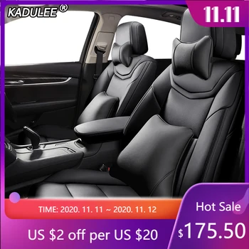 

KADULEE Make Custom Leather car seat cover For VW UP! Golf Polo Caravelle Multivan Sharan Passat Variant T-ROC T-Cross car seats