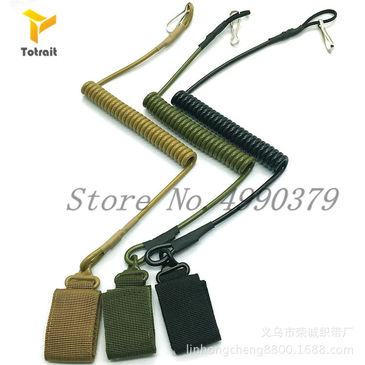 

TOtrait Airsoft Gun Sling Tactical Single Point Pistol Handgun Spring Lanyard Sling Quick Release Shooting Hunting Telescopic Ar