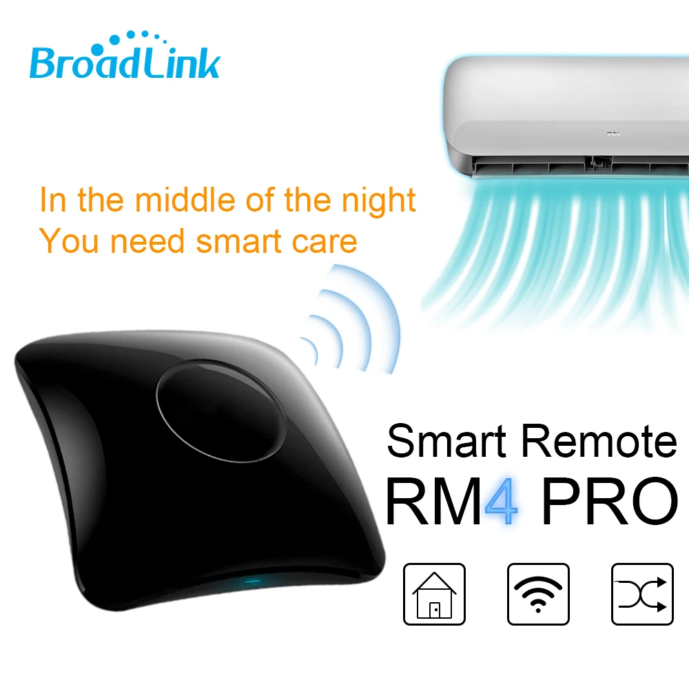 BroadLink RM4 Pro Smart Home Universal Remote IR & RF Transmitter For Air-con TV Switch etc. Support Alexa and Google Home