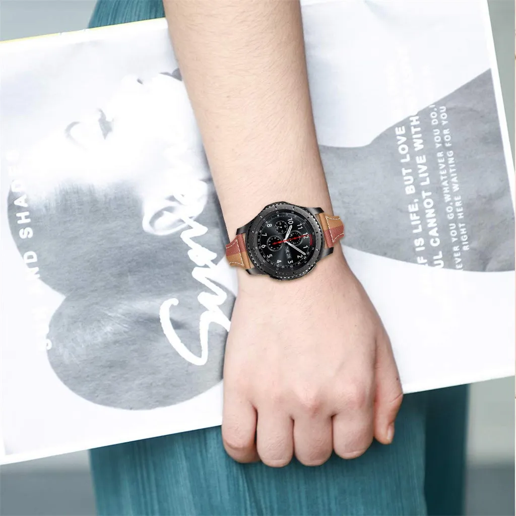 Бесплатная доставка, сменные цветные ремешки из кожи для samsung S3 Watch 46 мм, прямые продажи, горячая Распродажа, новинка