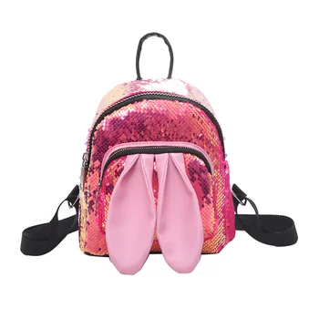 

Backpack Casaul Sequin Rabbit Ears Bags for 2019 Fashion Women Travel Bags Teenage Girls Cute Glitter School Bags Female Bag