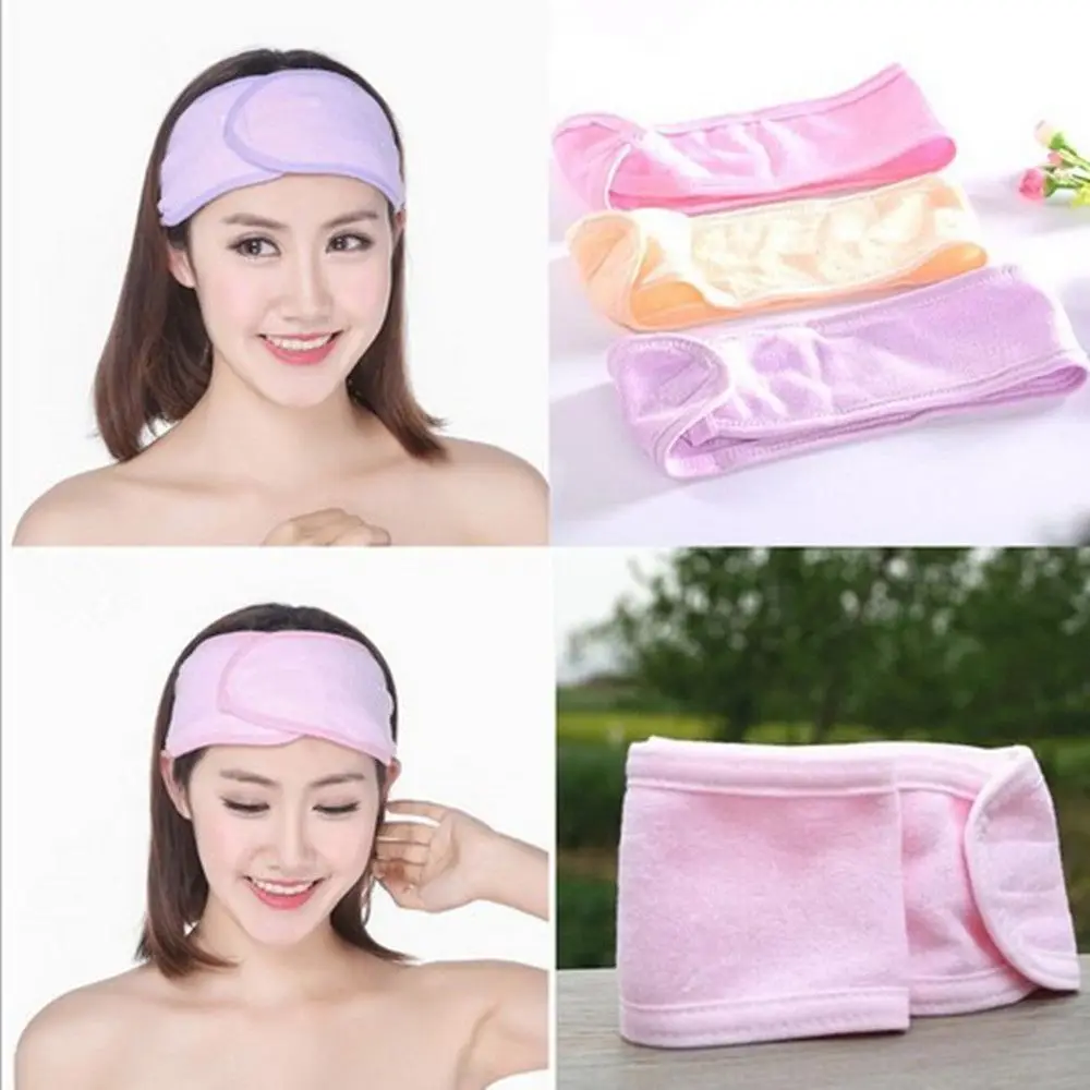 Новая розовая спа-ванна для душа макияж аксессуары головная повязка для мытья лица повязка для волос для женщин девочек