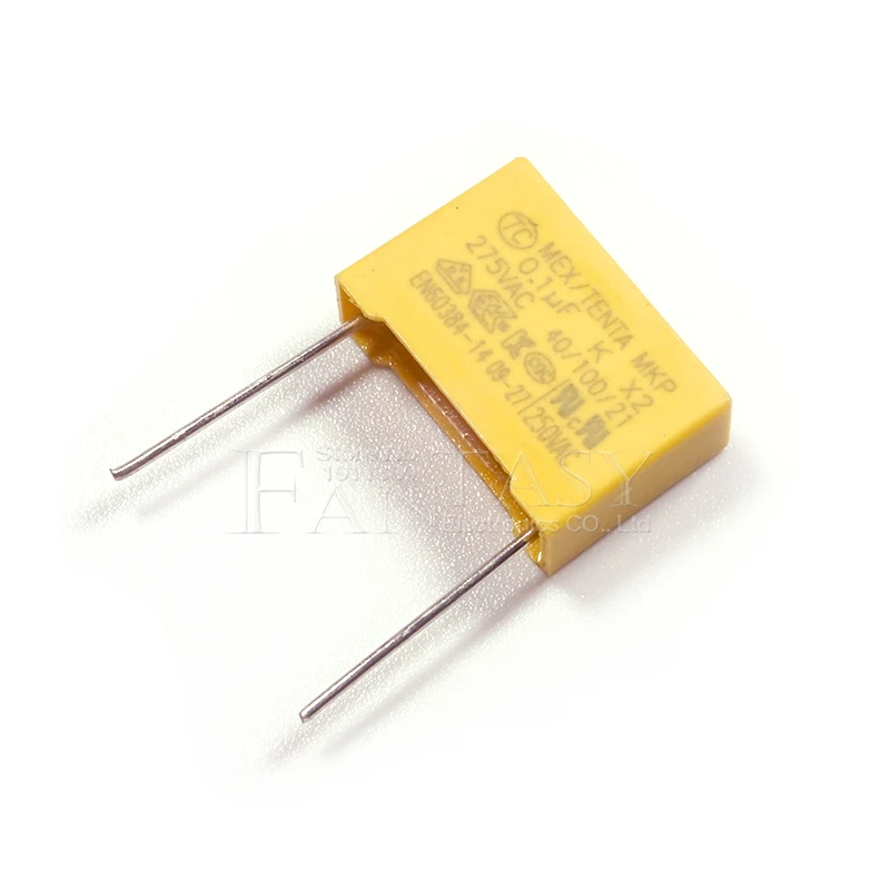 20pcs 100nF capacitor X2 capacitor 275VAC Pitch 15mm X2 Polypropylene film 275V 0.1uF polypropylene film capacitor