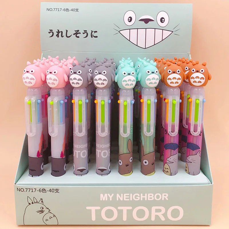 

1PC 6 Colors In 1 Ballpoint Pens Cute Totoro Pens Kawaii Multicolor Ball Pens For Kids Gift School Office Supplies Stationery