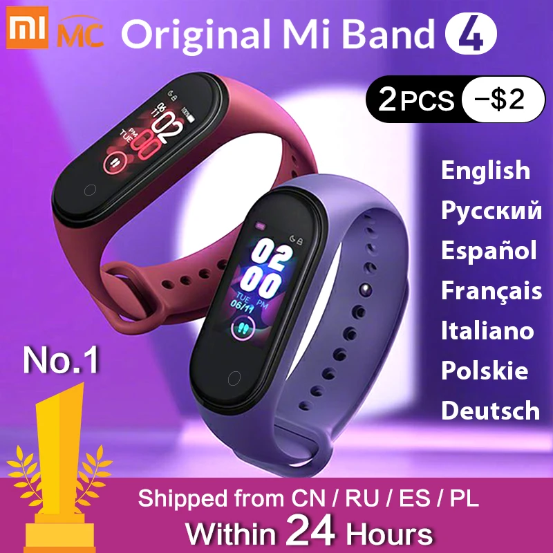  Xiaomi mi Band 4 Smart mi band 3 Цвета экран браслет пульсометр фитнес трекер Bluetooth 5,0 водонепроницаемый бандаж 4 