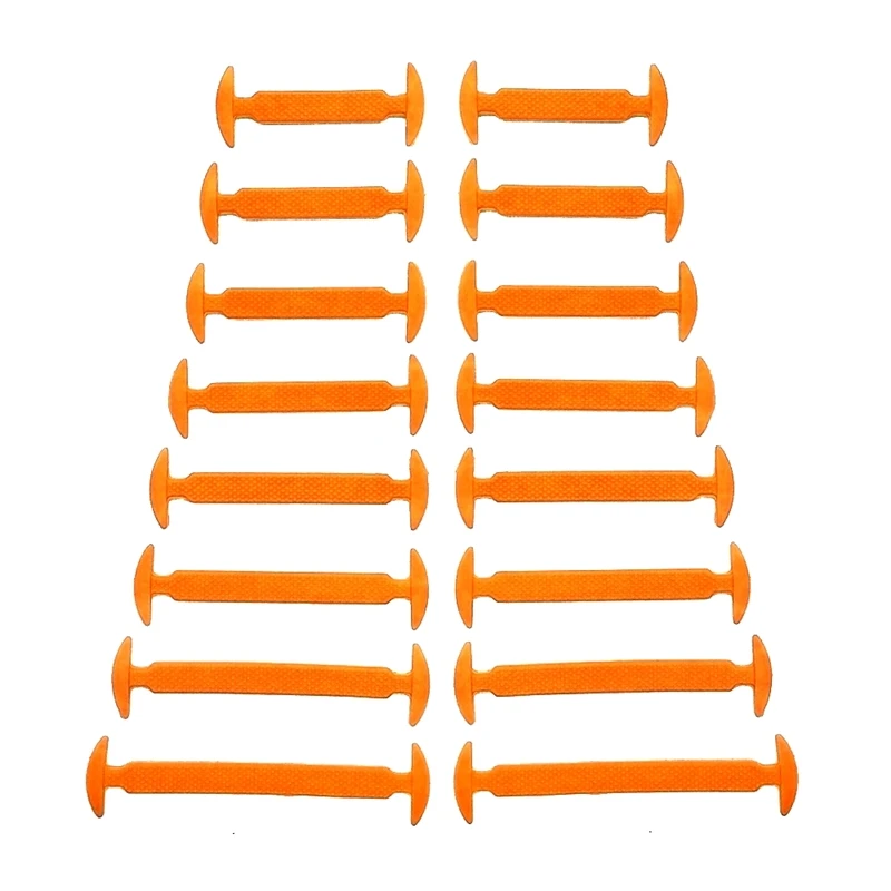 Orange shoelaces Безопасные и не загрязняющие воздух беговые шнурки без галстука модные унисекс спортивные эластичные силиконовые шнурки для обуви все кроссовки подходят ремешок T104 - Цвет: Orange shoelaces