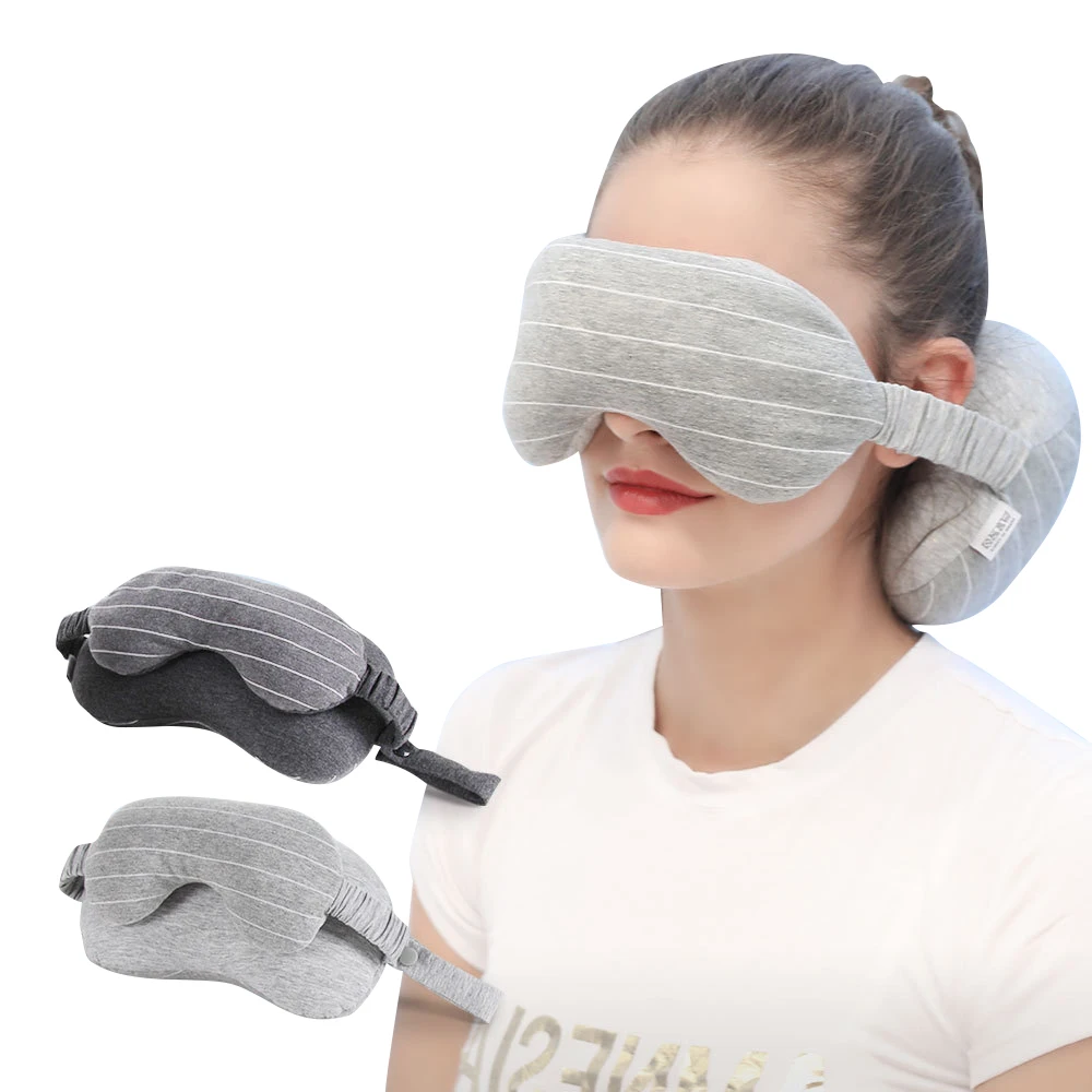 

2019 Multi-Function Business Travel Neck Pillow & Eye Mask & Storage Bag with Handle Portable 70g Size 13*14*24cm Comfortable