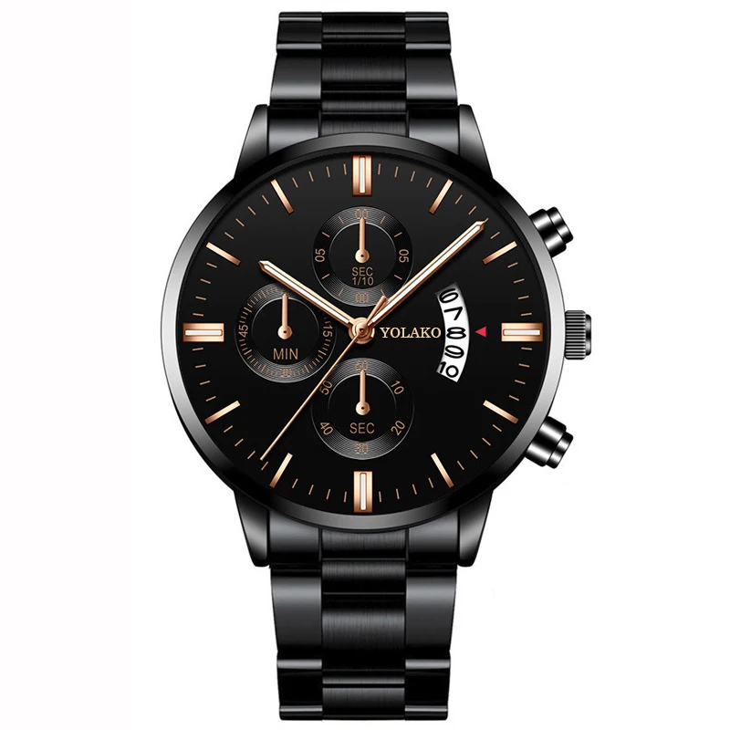 Mens Brand Watches Fashion Men Business Casual Stainless Steel Analog Quartz Wristwatch Male Black Leather Bracelet Watch Clock 