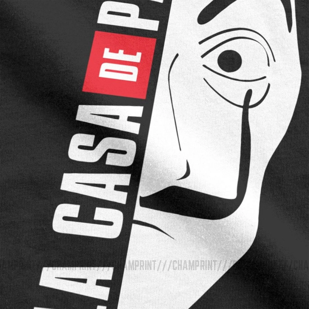 Мужская футболка La Casa De Papel Mask винтажный бумажный дом из 100% хлопка с круглым