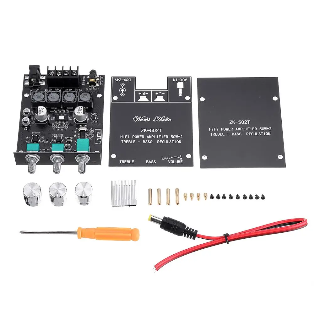Hi Fi Stereo Tone Version bluetooth 5 0 Audio Power Amplifier Board 50W 50W Bass Adjustment Subwoofer Dual Channel Amp Module