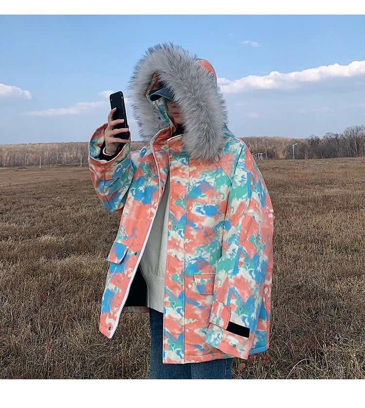 FUODRAO Oversized Hip Hop Parka Men Camouflage Streetwear Warm Winter Jackets Fur Collar Hooded Outwear Outdoor Coats J200