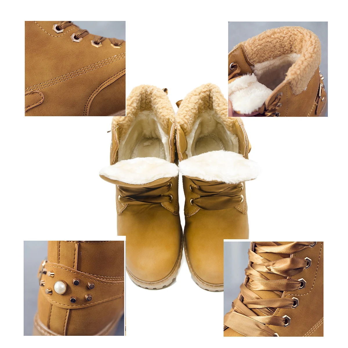 Fujin/женские зимние ботинки Розовые женские на платформе Повседневные ботильоны