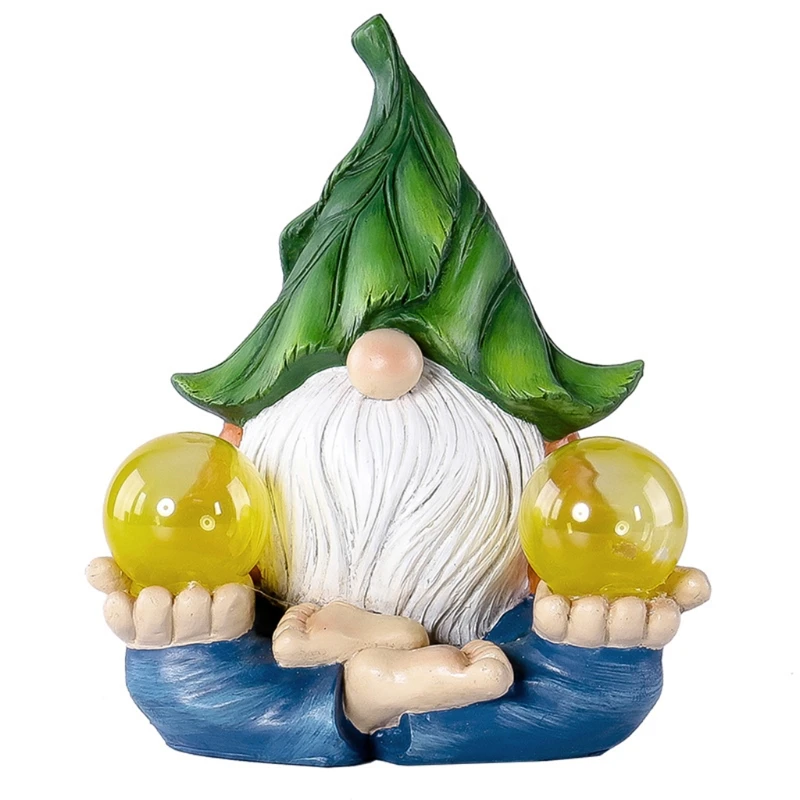 

XX9B Faceless Gnome Statue Garden Landscape Lighting Resin Figurines Outdoor Lawn Courtyard Night Sculpture Decorative