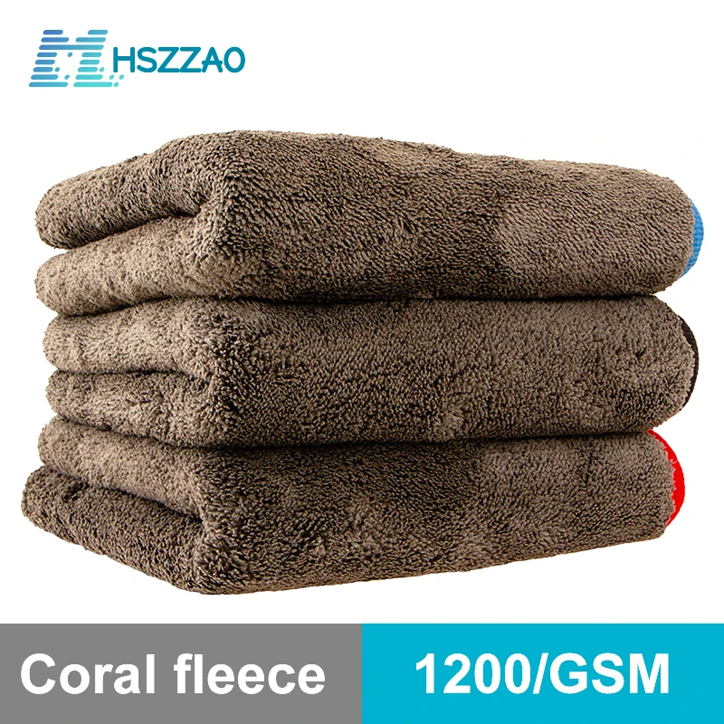 Flash Sale Cloth Microfiber-Towel Car-Washing-Rag Car Detailing 1200GSM for Cars Kitchen Thick DdGX5ren0